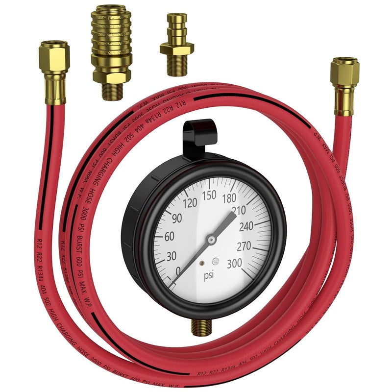 Moker TU-32-20 Compuchek Fuel Pressure Test Gauge, 0-300 PSI, Fits Cummins & Other Diesel Engines with Compuchek Ports, 6-Foot Hose for Road Testing - Image 4